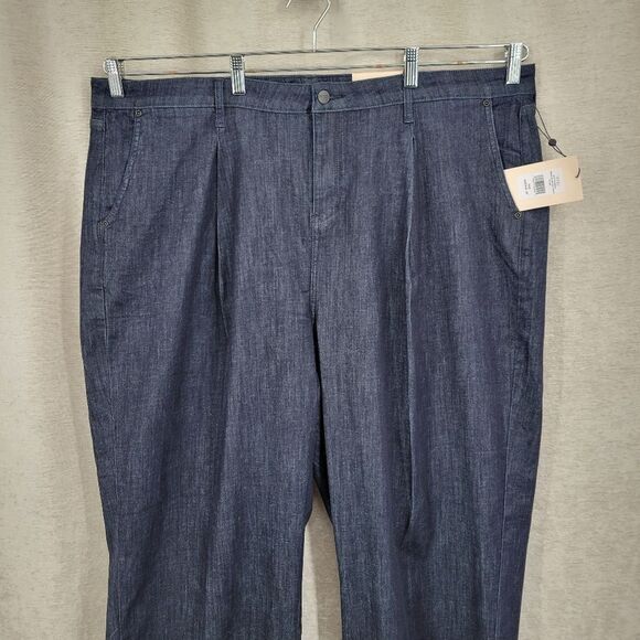 NYDJ Teresa Ankle Wide Leg Jeans with Pleats in Rinse Women's Plus Size 22W - Picture 4 of 16